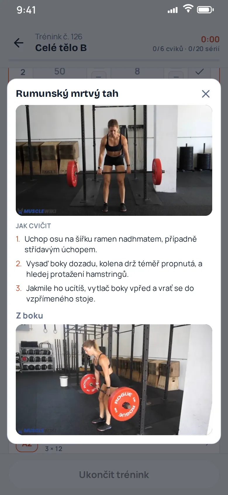 Video cviku v gym módu: záběr zepředu i z boku a postup Jak cvičit