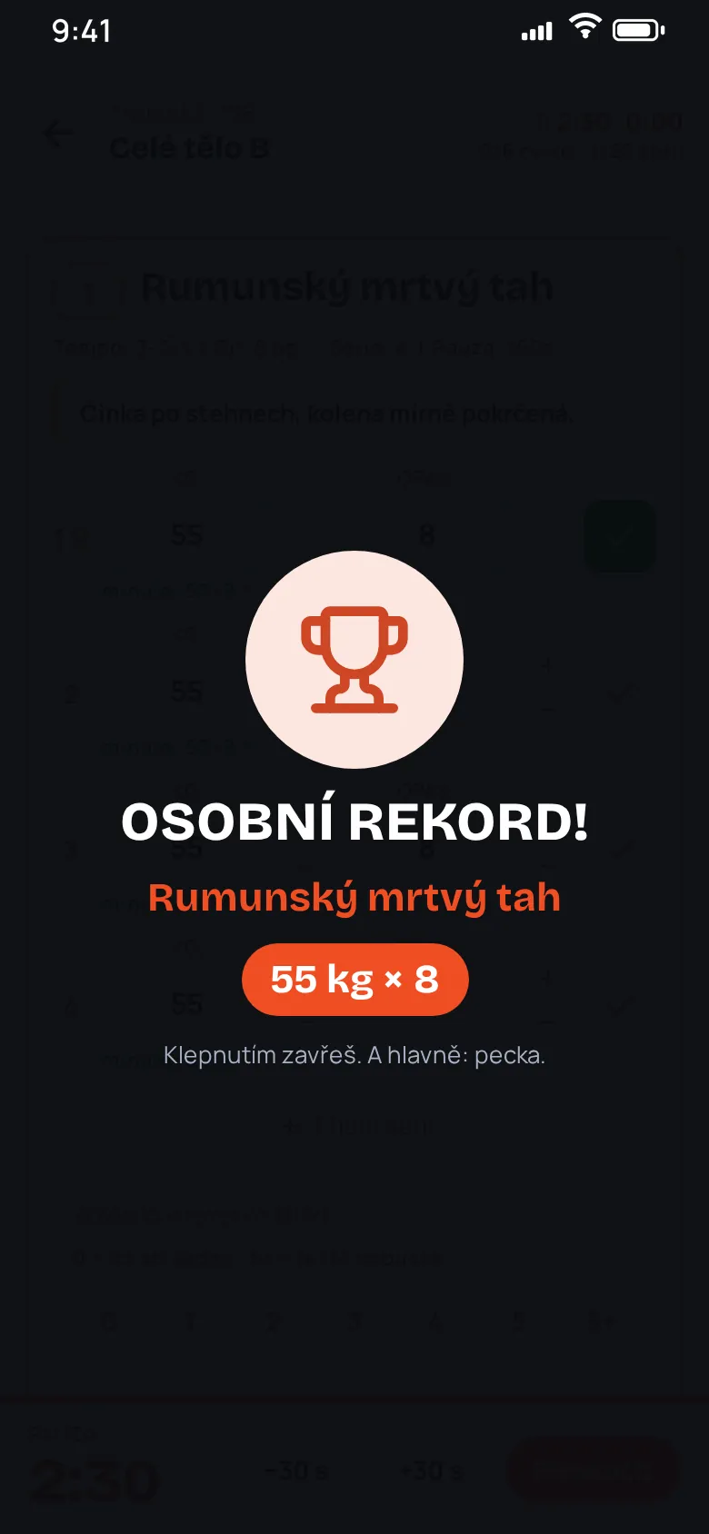 Appka klienta: oslava osobního rekordu